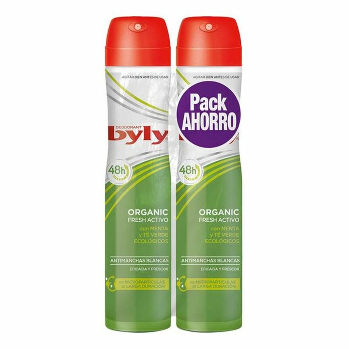 Spray déodorant Organic Extra Fresh Byly (2 uds)