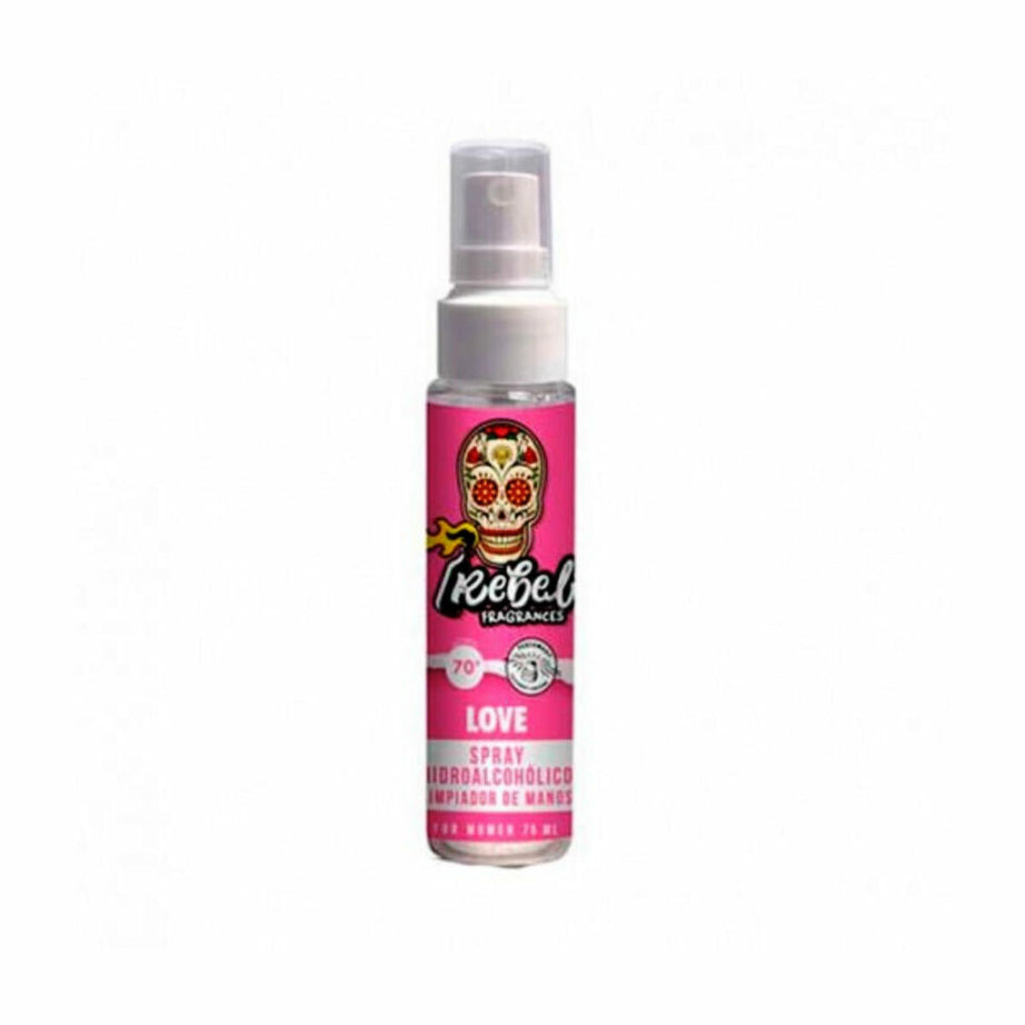 Lotion désinfectante pour les mains Rebel Love Spray 30 ml (75 ml)