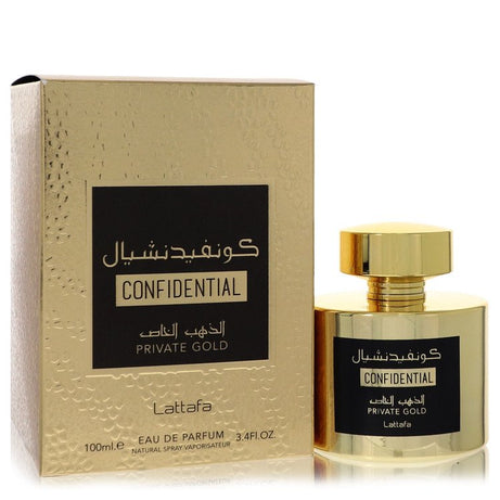 Lattafa Confidential Private Gold Eau De Parfum Spray (Unisexe) Par Lattafa